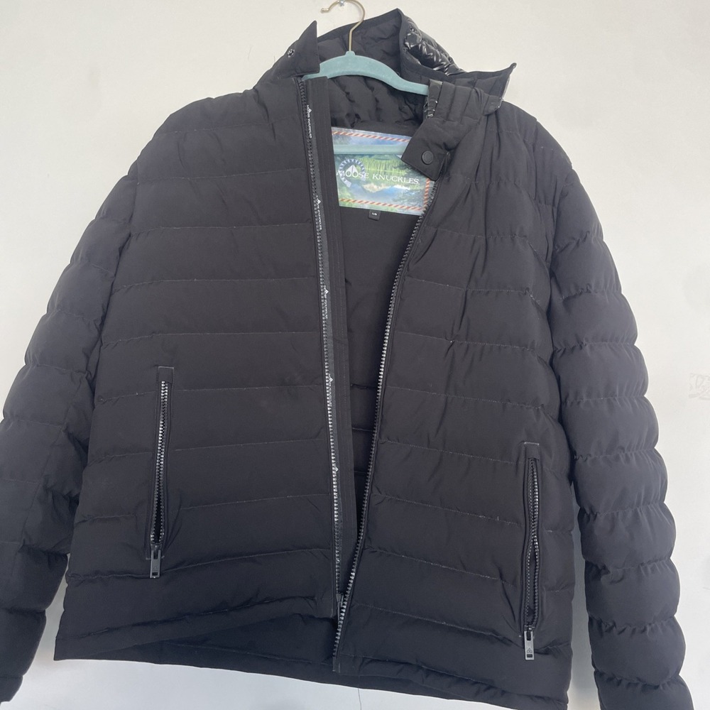 moose knuckles mens Black puffer jacket Size L